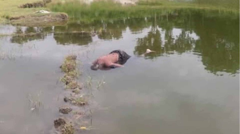 রাণীশংকৈলে পুকুর থেকে অর্ধ গলিত অবস্থায় অজ্ঞাত ব্যক্তির লাশ