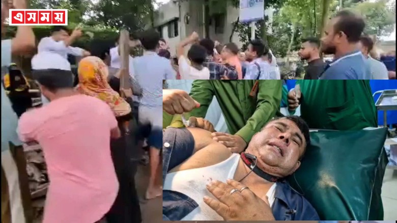 নরসিংদীতে দুই গ্রুপের সংঘর্ষের নিউজ সংগ্রহের সময় সাংবাদিক হ