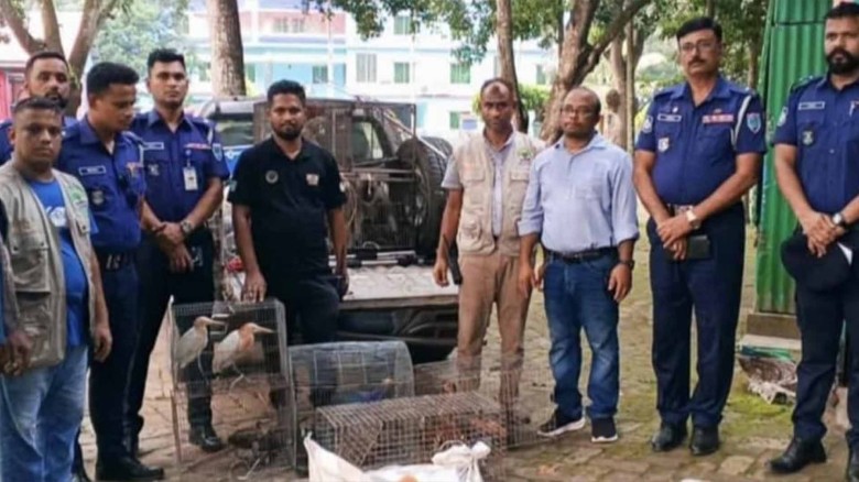 নড়াইলের অবৈধ চিড়িয়াখানা থেকে ২৫ বন্যপ্রাণী উদ্ধার।